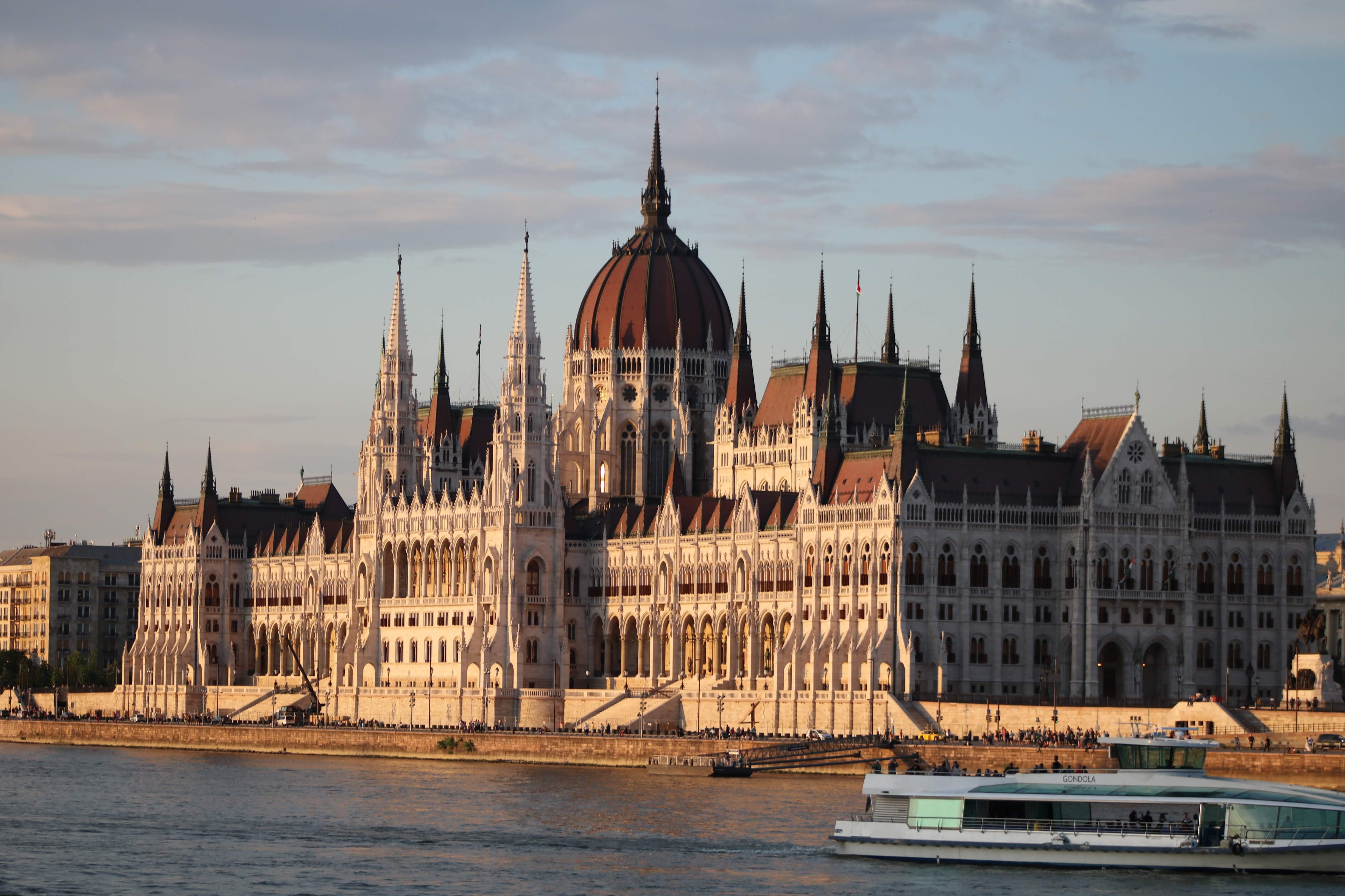 large dome building along a river